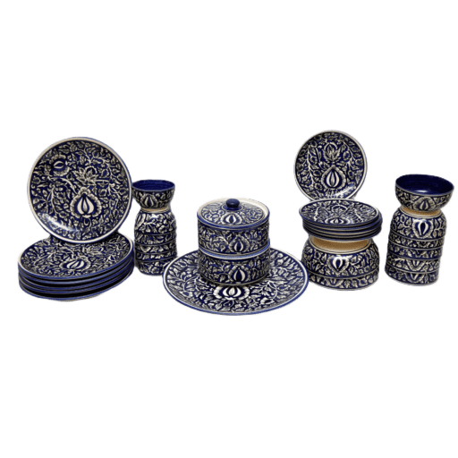 BLUE WHITE MUGHAL DINNER SET CERAMIC-REMOVE_BG